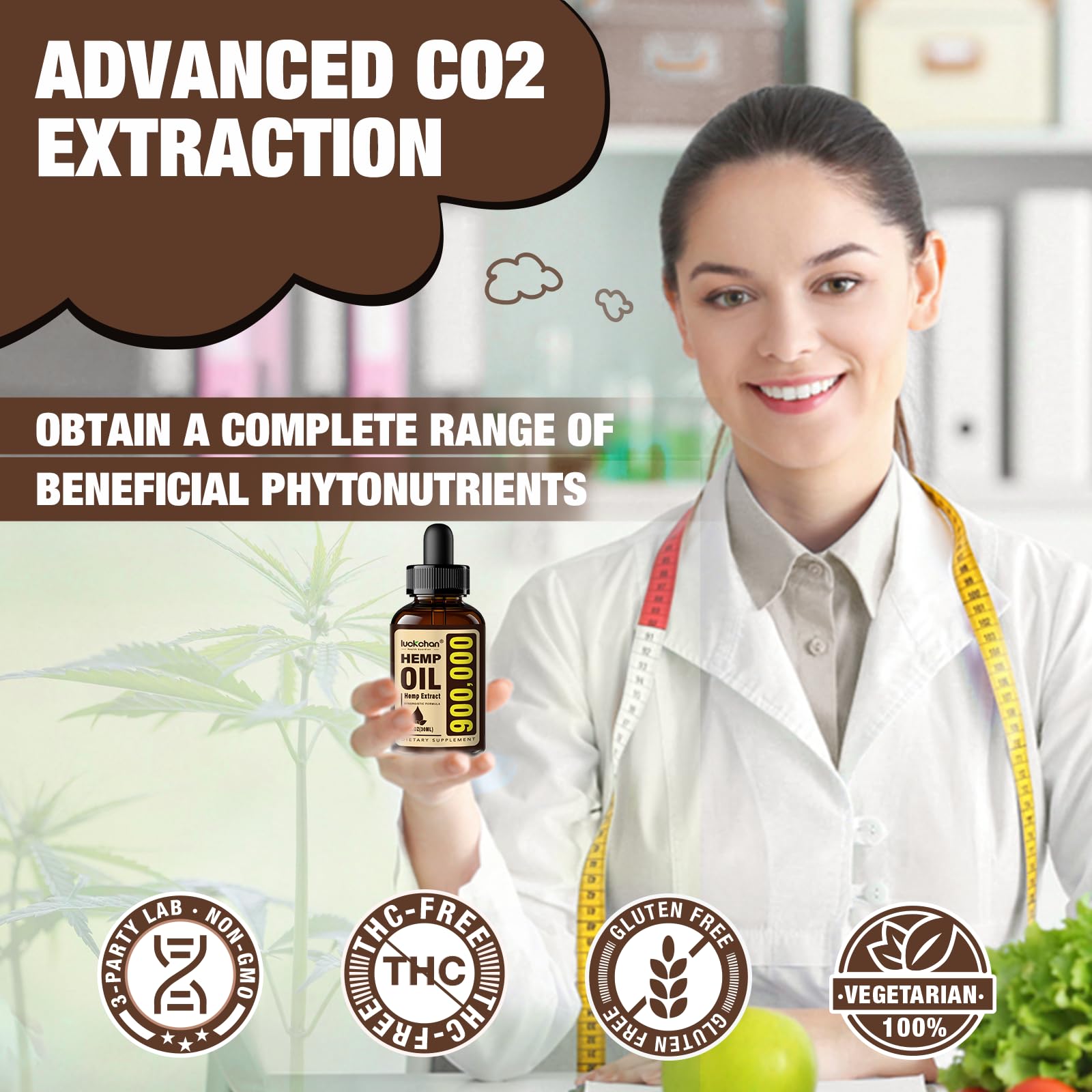LUCKCHAN premium hemp oil 4-pack omega balance for heart and immune support.