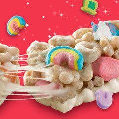 Lucky Charms Treat Bars with pink hearts offer a chewy, kid-friendly treat after activities.