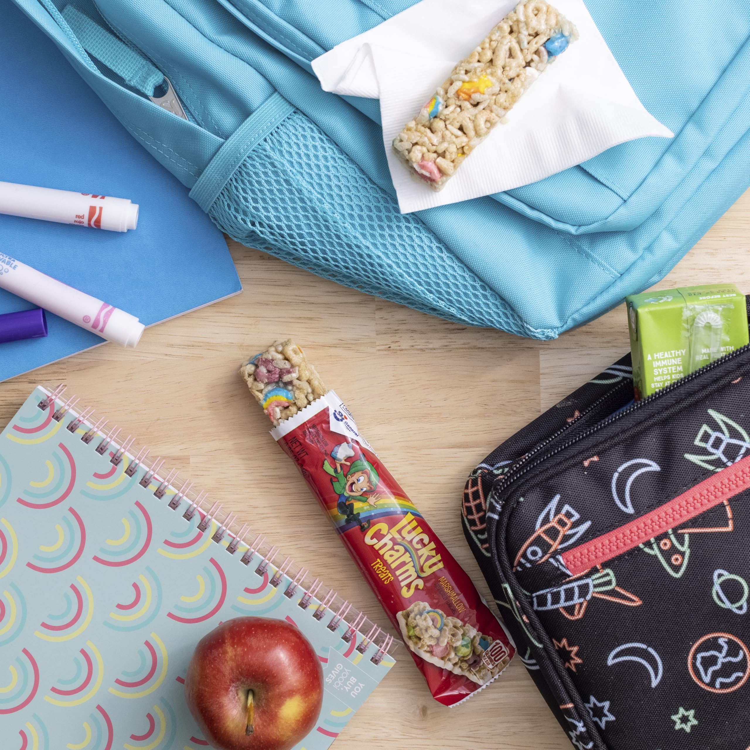 Lucky Charms Treat Bars featuring shooting stars create a celebratory snack during break time.