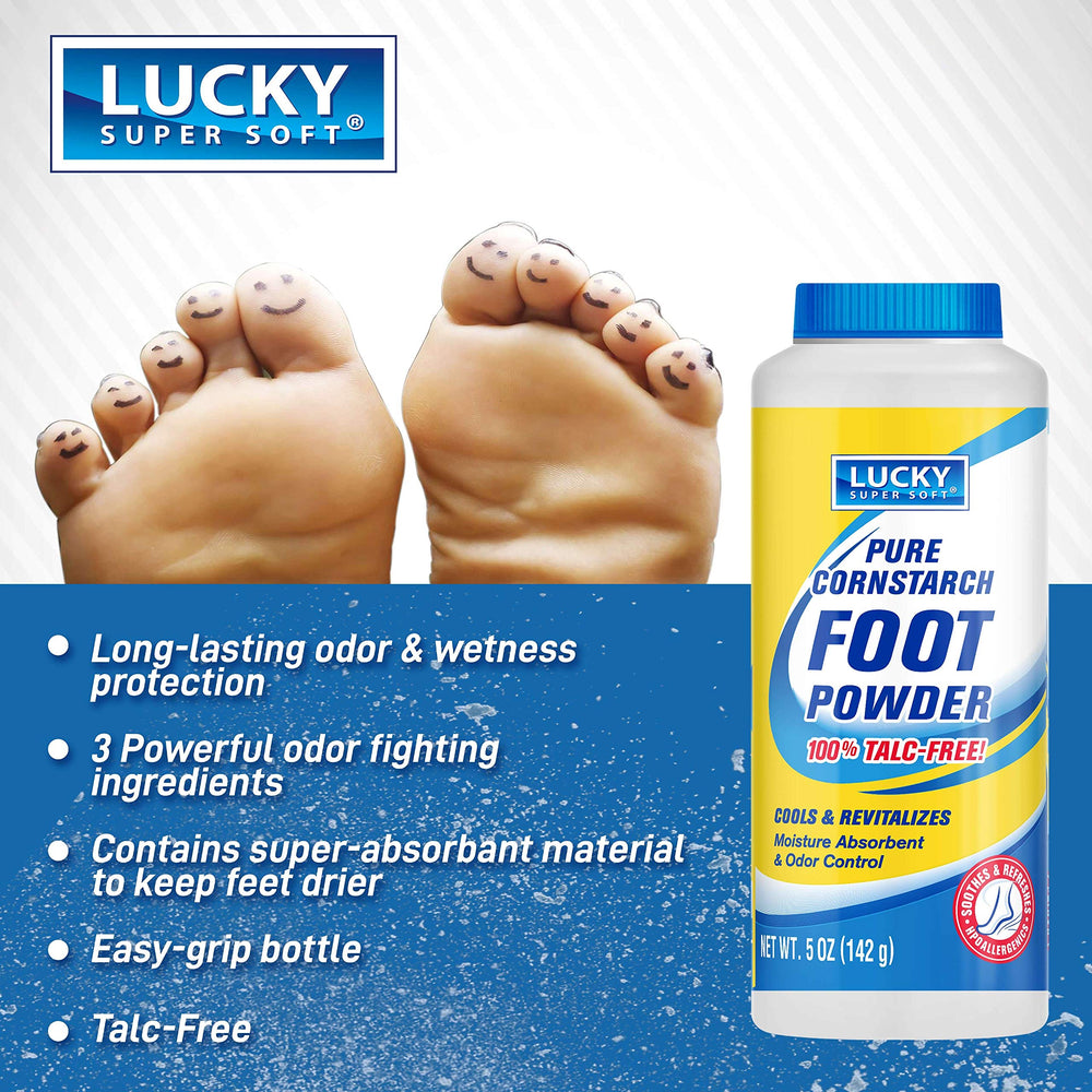 Lucky Super Soft cornstarch texture closeup reveals silky, powdery feel.