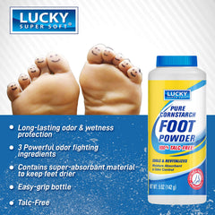 Lucky Super Soft cornstarch texture closeup reveals silky, powdery feel.