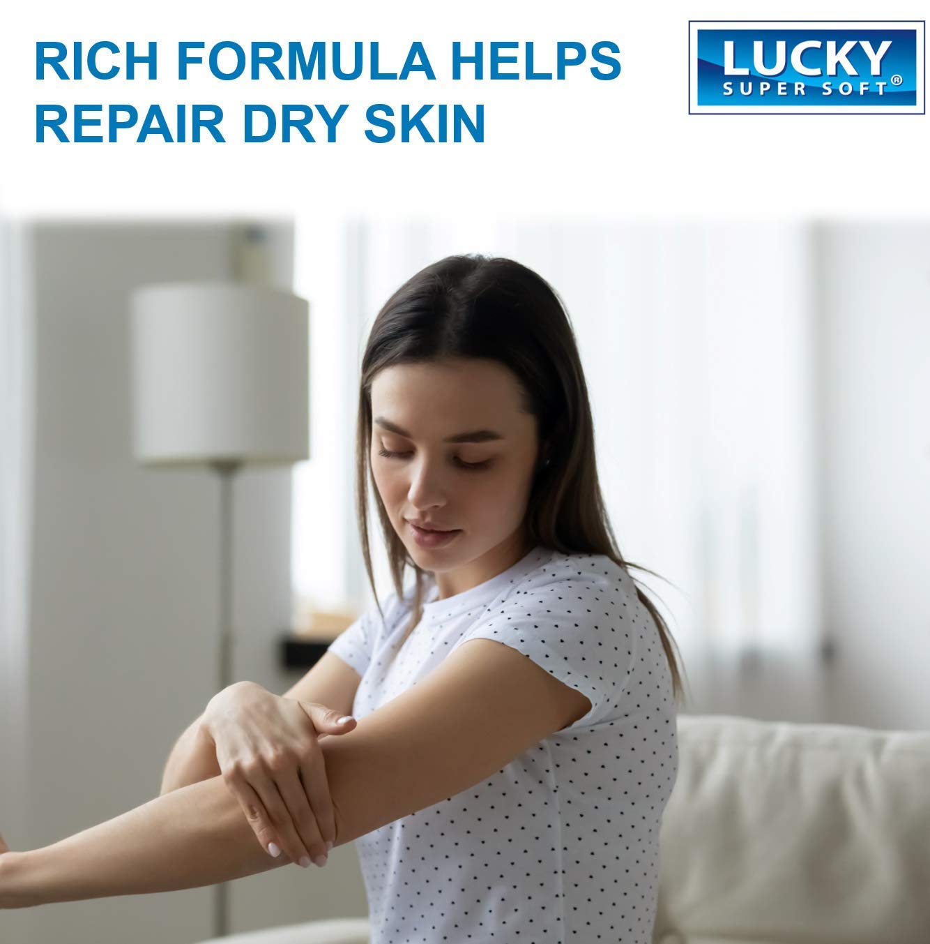 Lucky Super Soft demonstrates a moisture barrier on skin.