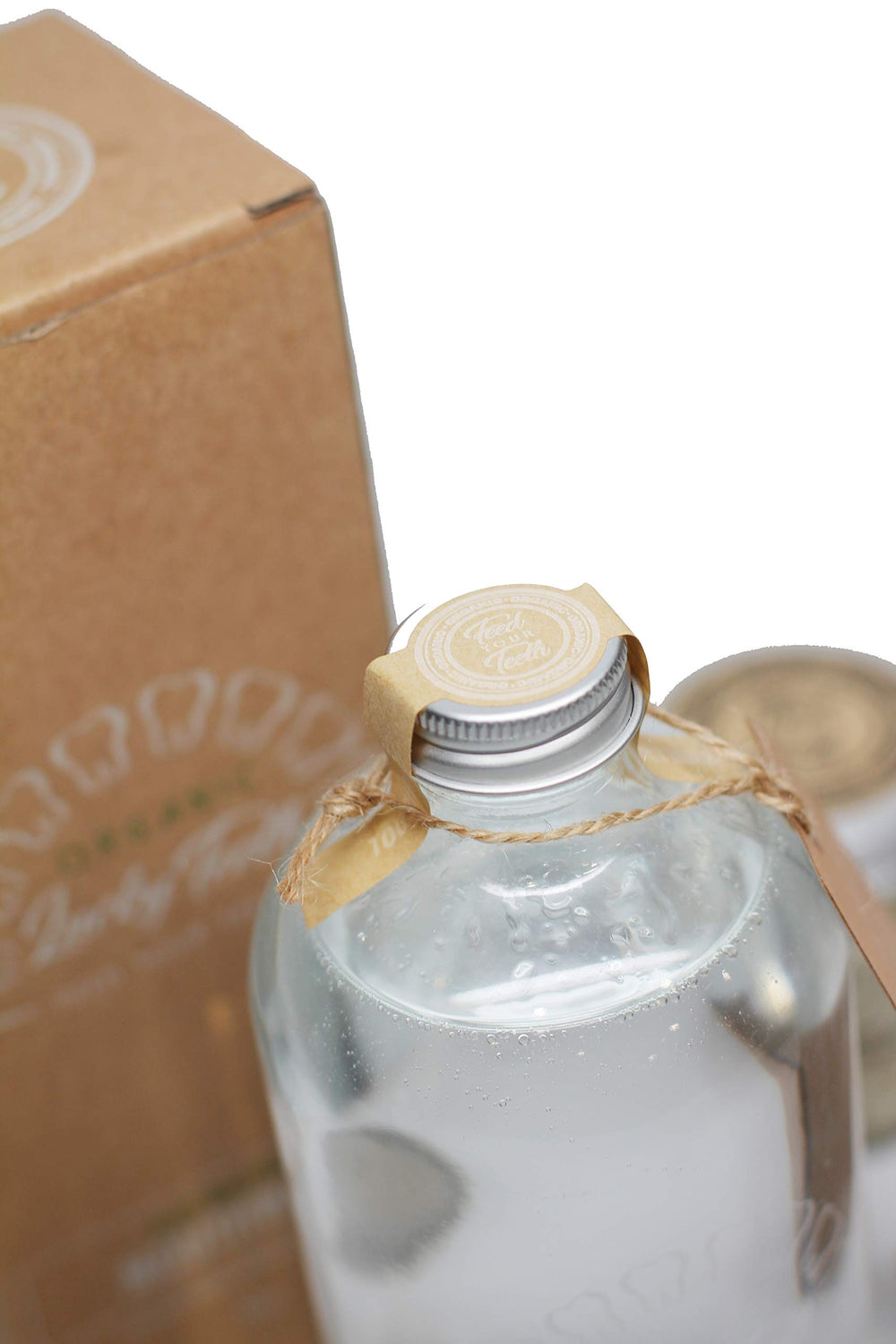 Lucky Teeth mouthwash bamboo cup for easy dispensing and controlled use