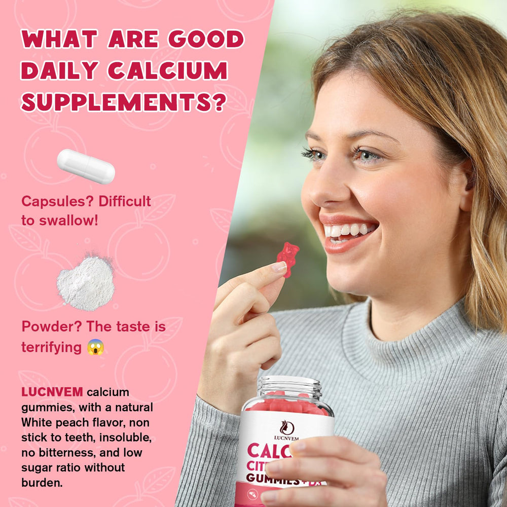 LUCNVEM supplement facts label highlights 1200 mg calcium citrate per serving