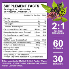 LUCNVEM elderberry flavored gummies close-up for tasty mineral support.