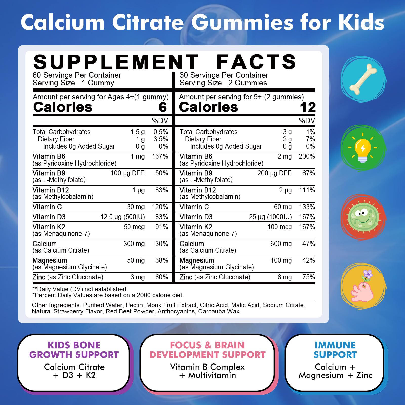 LUCNVEM gummies closeup highlights strawberry flavor and kid-friendly chews.