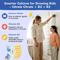 LUCNVEM Kids Gummies serving shot demonstrates recommended daily dose for children.