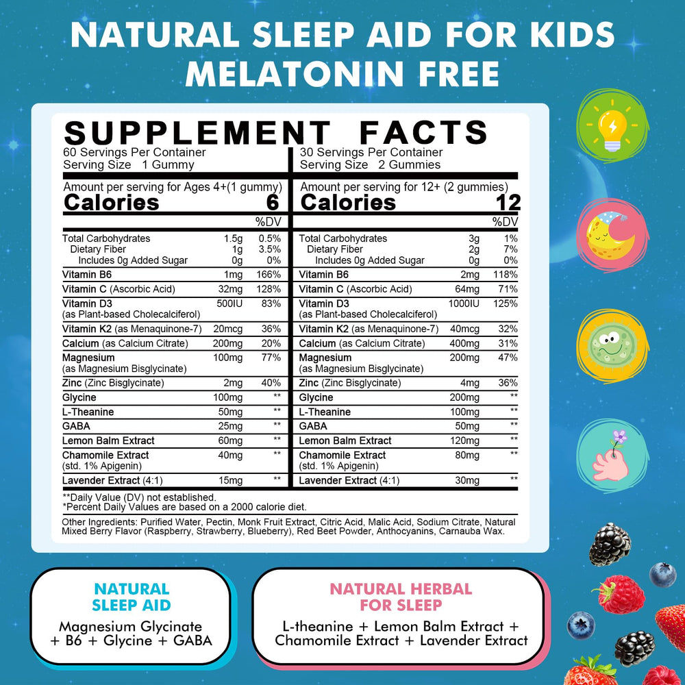 LUCNVEM Kids Sleep Gummies on a bedtime scene supports wind-down.