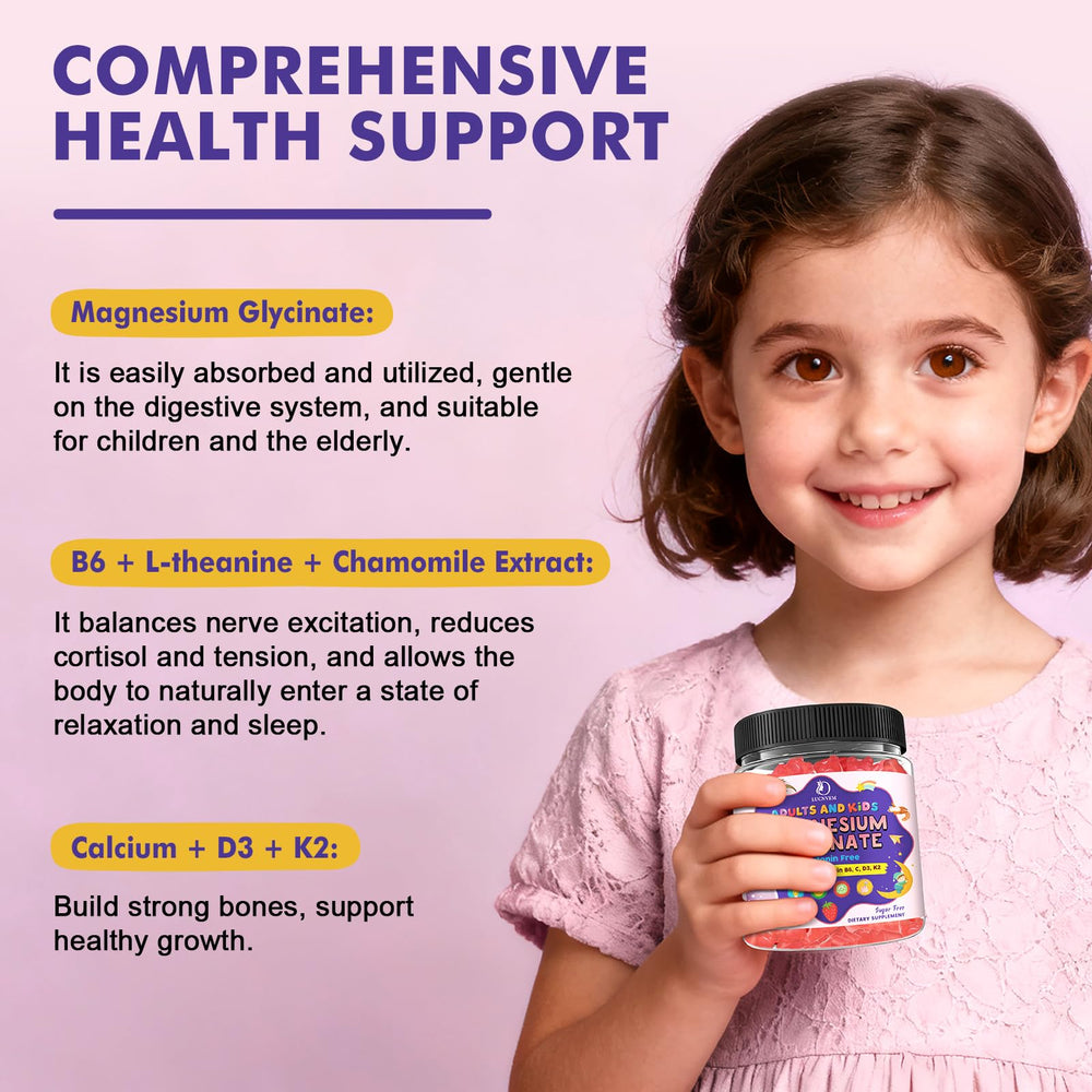 Close-up of strawberry-flavored gummies highlighting vegan, sugar-free formula for daily calm.