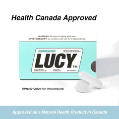 Lucy Nicotine Gum bag travel-ready for quick breaks.