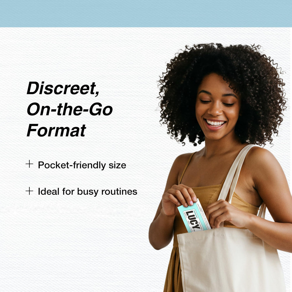 Lucy Nicotine Gum on the desk promotes mindful snacking alternatives.