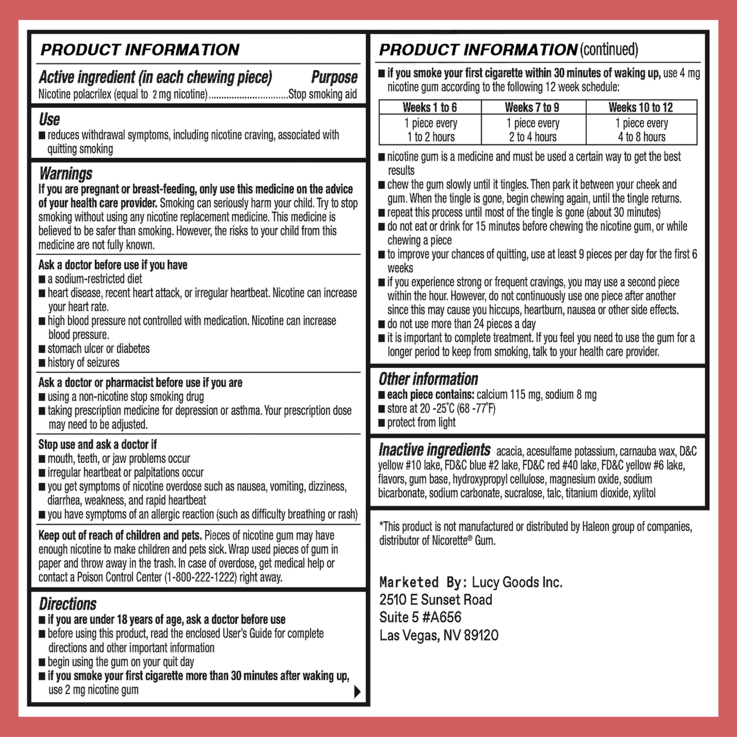 LUCY NRT fruit gum portion ready to use during cravings