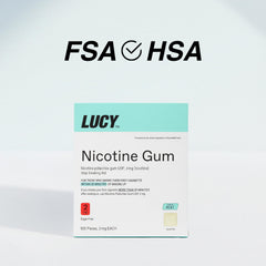 LUCY NRT Mint gum unwrapped piece on white background