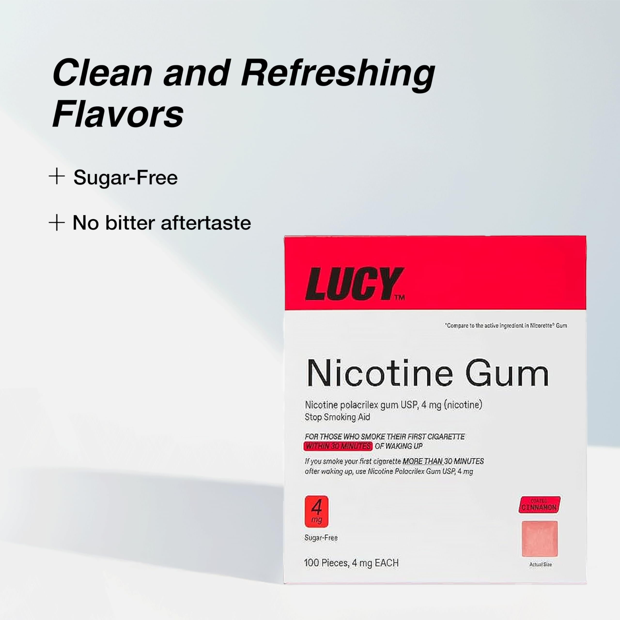 LUCY NRT Cinnamon foil-wrapped piece for discreet, on-the-go use.