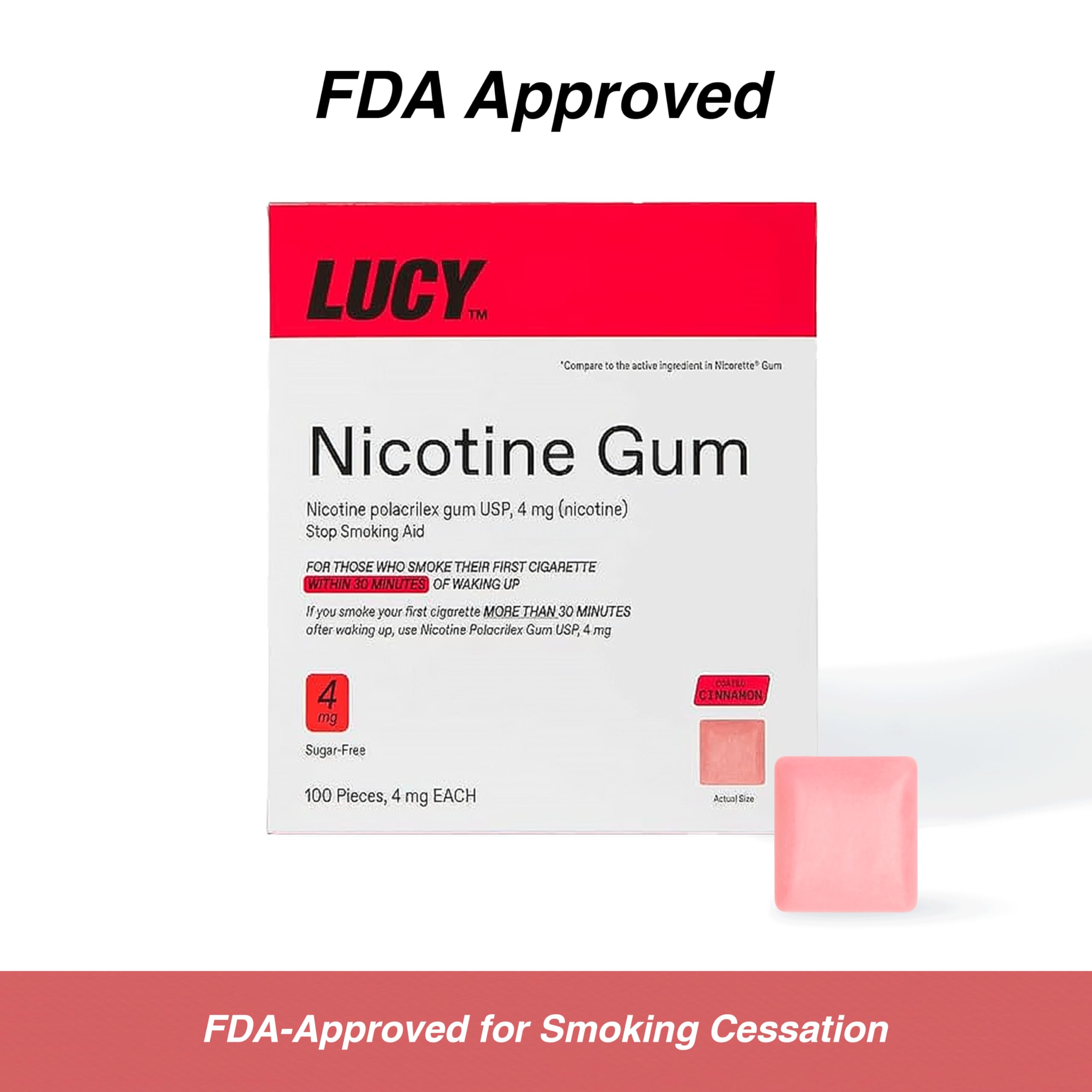 LUCY NRT Cinnamon pack back with ingredients and directions.