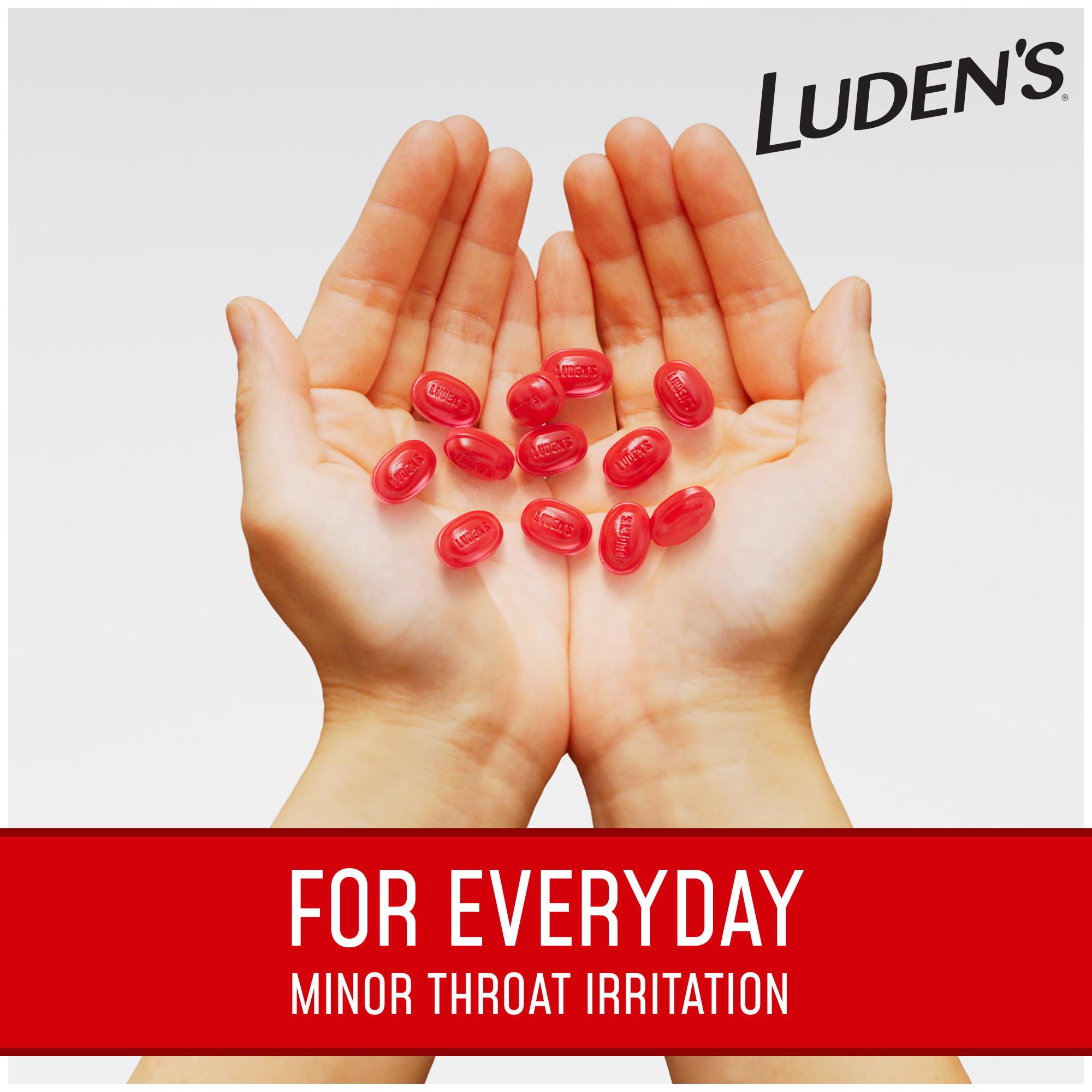 Close-up of Luden's Wild Cherry flavor and soothing texture.