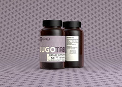 LugoTab 50 mg tablets in a bottle, convenient daily iodine support.