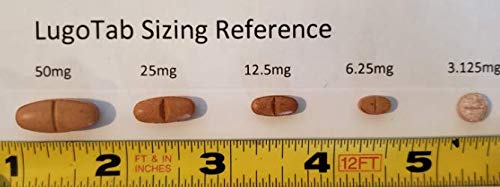 LugoTab production label emphasizes quality control and iodine content.