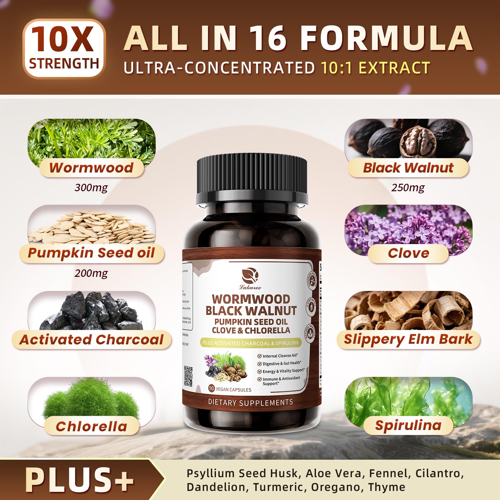 Lukaree 1200mg capsules close-up showing easy daily dosing.