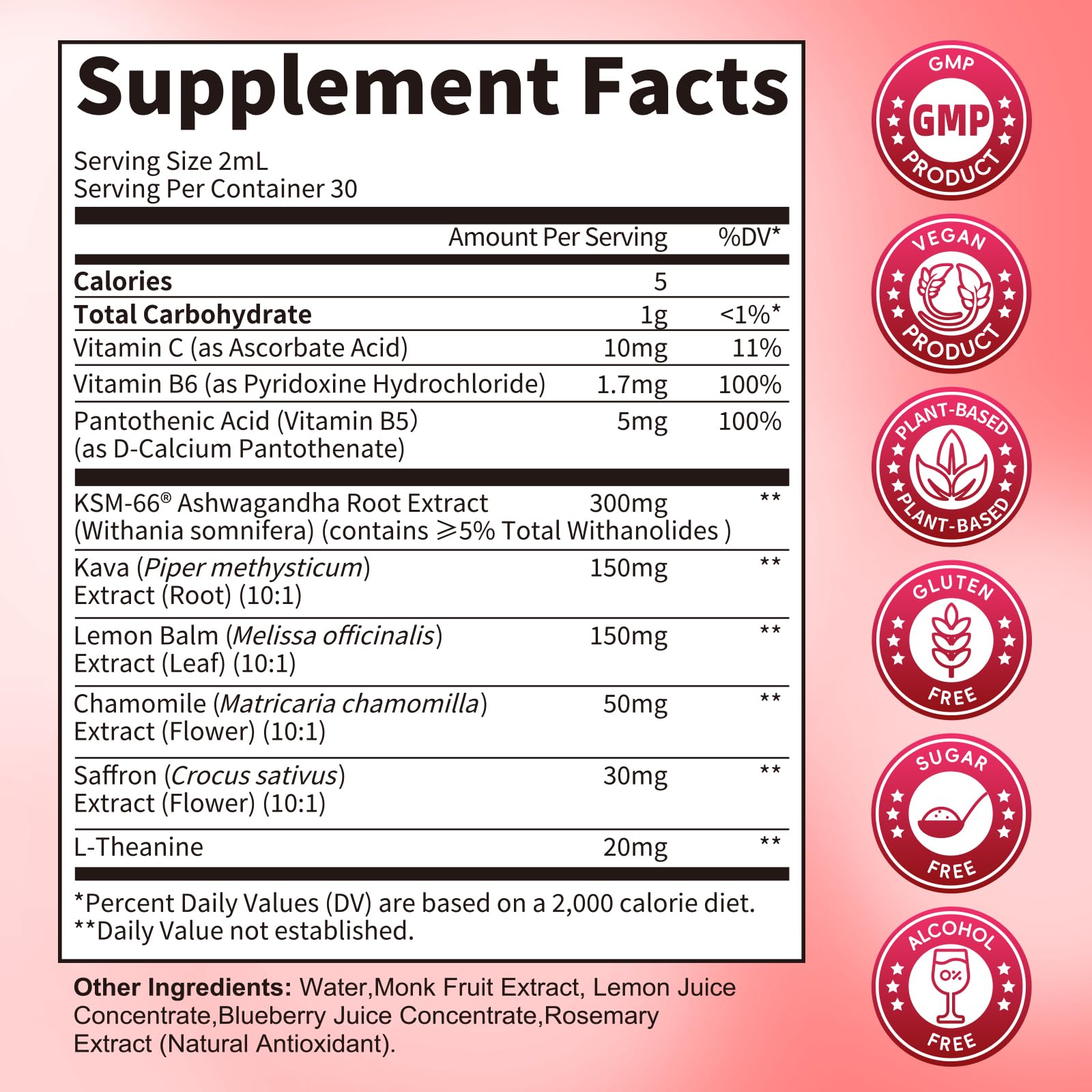 Lukaree cortisol drops with KSM-66 Ashwagandha shown on label