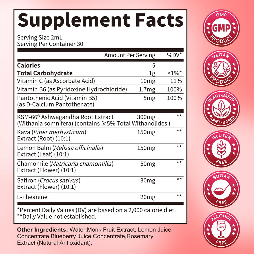Lukaree cortisol drops with KSM-66 Ashwagandha shown on label