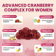 Lukaree Cranberry Gummies label closeup shows natural ingredients and energy support