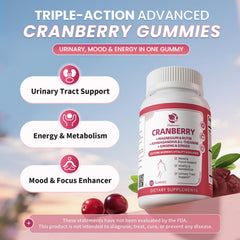 Lukaree Cranberry Gummies vegan-glutenfree icon emphasizes clean daily use