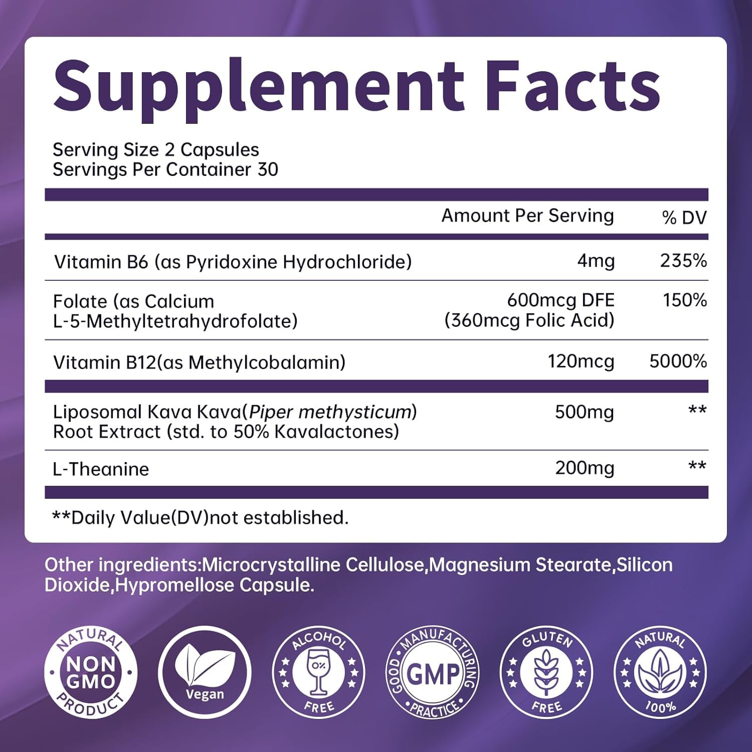 Lukaree Kava capsules with L-Theanine suggesting combined calm and focus