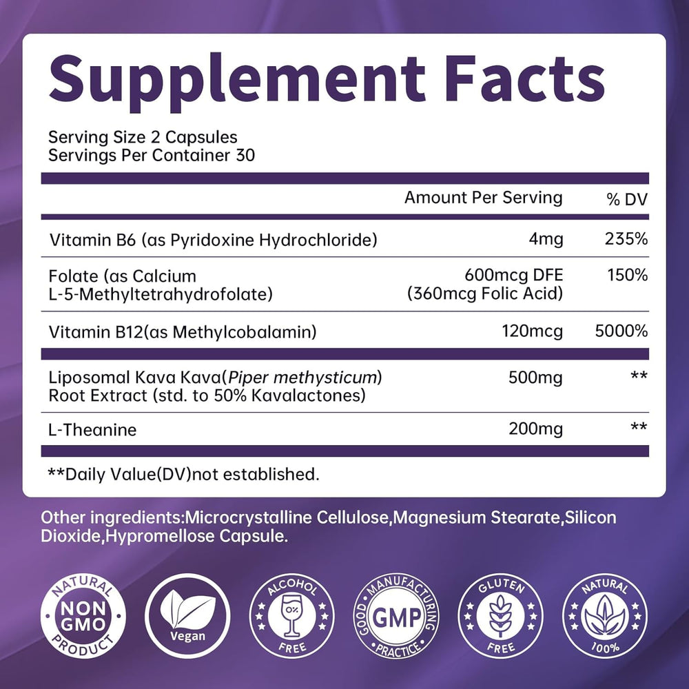 Lukaree Kava capsules with L-Theanine suggesting combined calm and focus