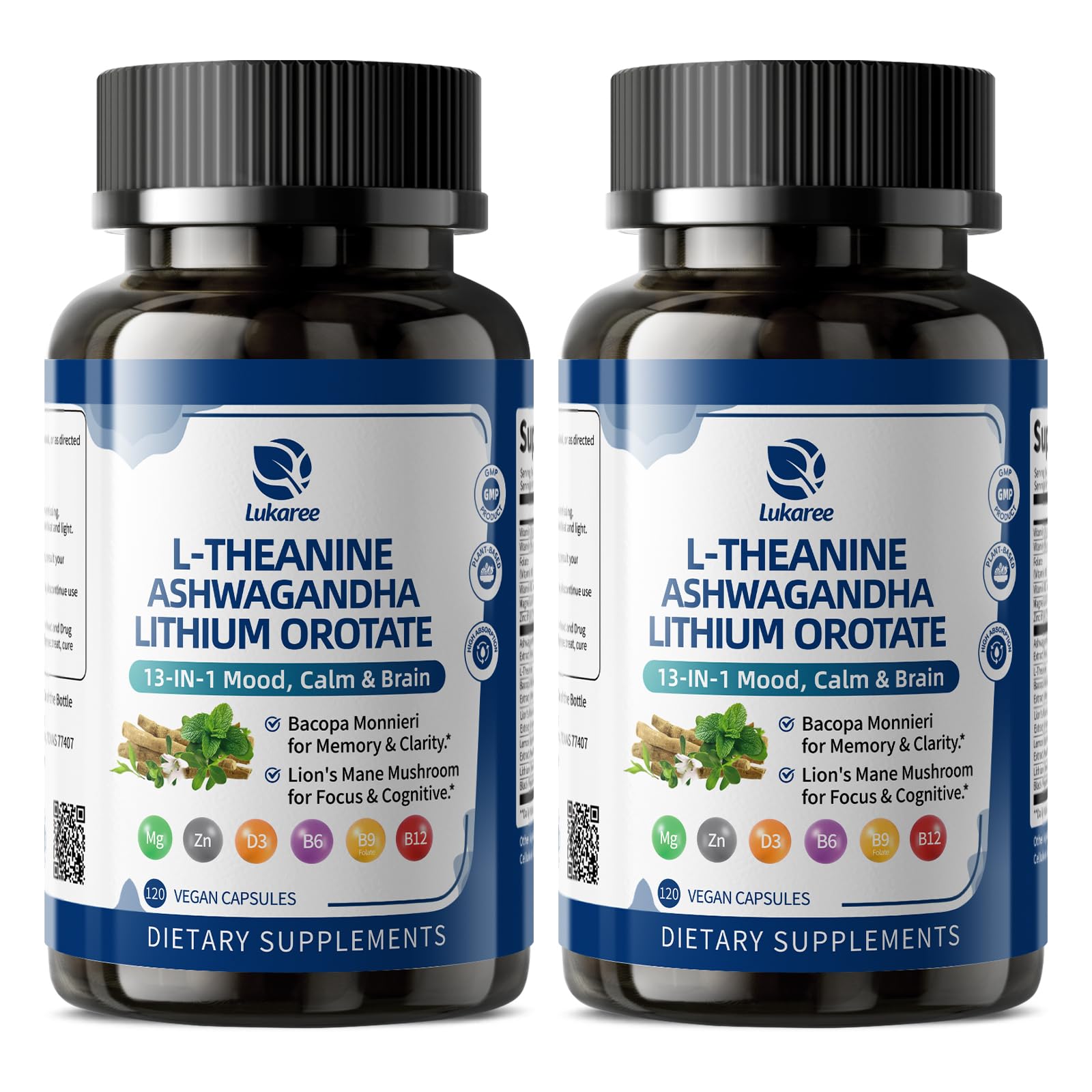 Lukaree Lithium Orotate bottle on display for daily mood support