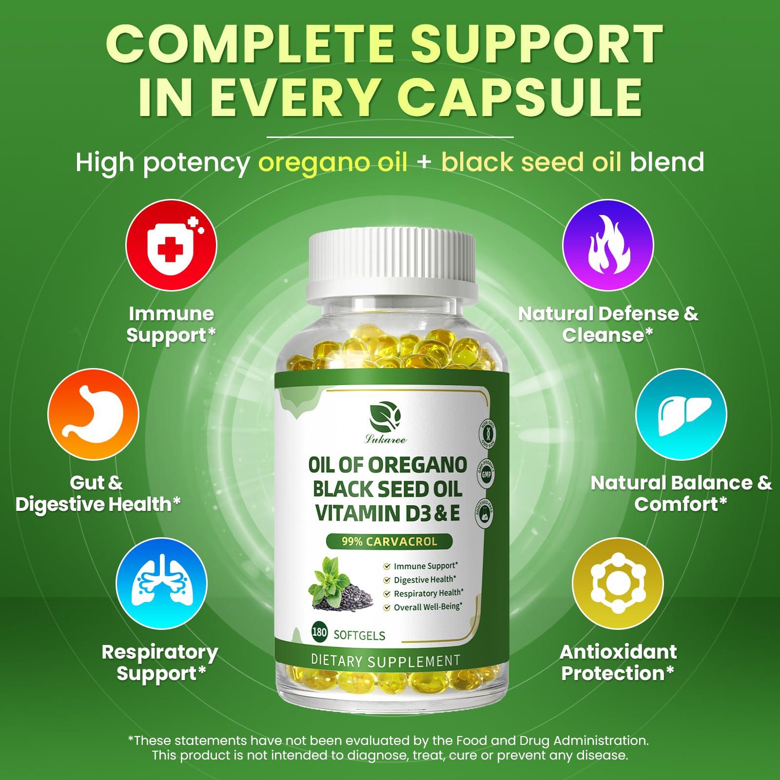 Lukaree softgels close-up showing smooth texture for easy daily ingestion