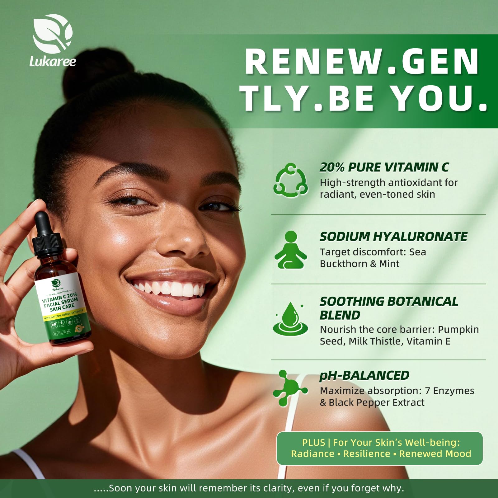 Lukaree Vitamin C serum texture close-up for smooth application.