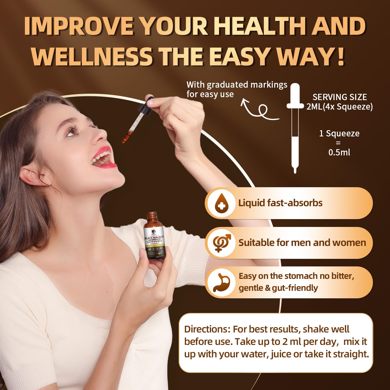 Lukaree Wormwood Alcohol-free Vegan label communicates gentle gut-friendly formula.
