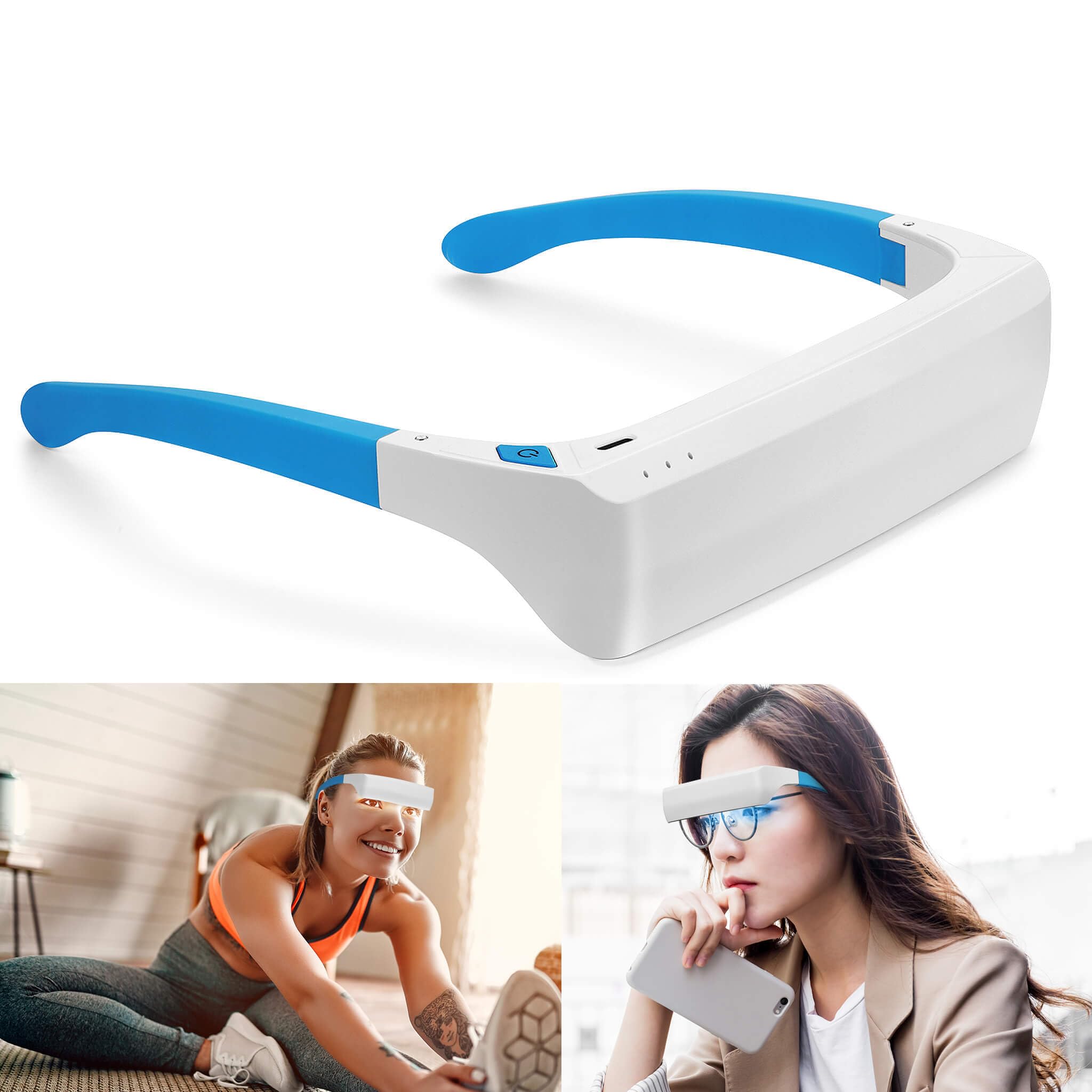 Lukirch blue-mode light therapy glasses for on-the-go energy support