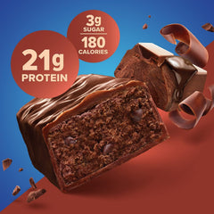 Lulurose Pure Protein Bar, chewy chocolate chip close-up, satisfying texture for mid-day boost.