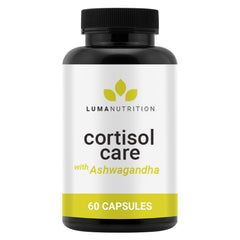 Luma Nutrition Cortisol Reducer bottle front signals calm focus for daily tasks.