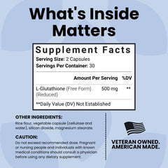 Label detail shows vegan and gluten-free formulation for Luma glutathione.
