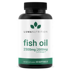 Luma Nutrition Omega-3 softgels bottle front for premium heart and brain support.