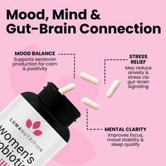 Luma Nutrition Probiotics for Women focus on feminine health and balance