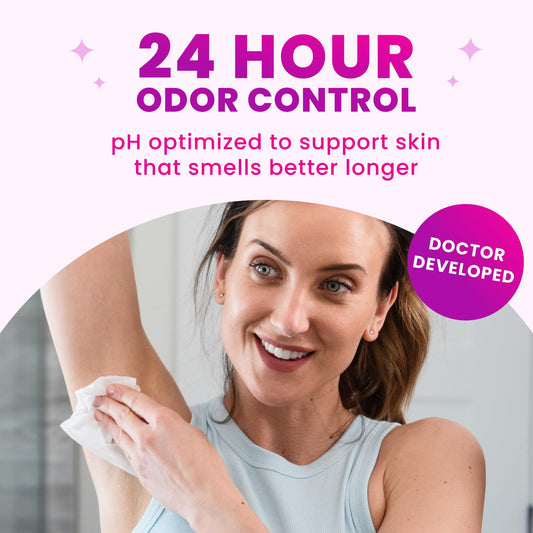 Lume Acidified Deodorant Wipes pack of 3 shown for convenient freshness