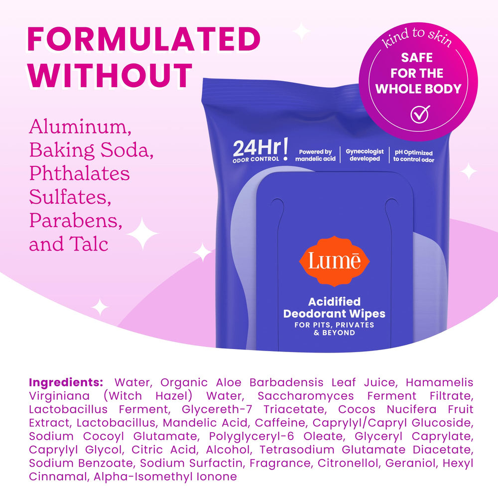Underboob use: Lume wipes help manage odor during workouts.