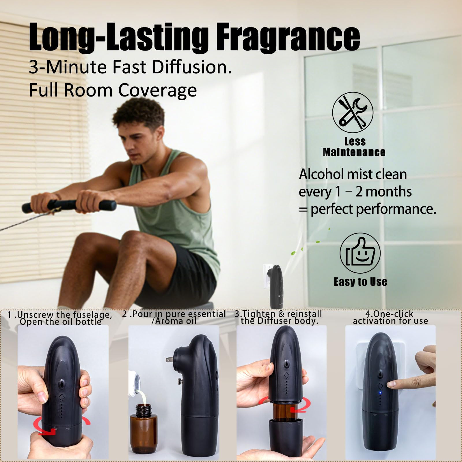 LumeCove diffuser 100 ml tank ready for extended fragrance sessions