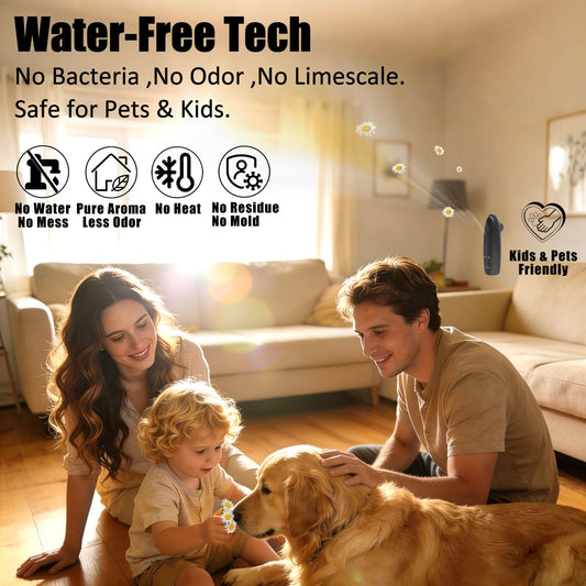 LumeCove waterless diffuser with Bluetooth app delivers ultra-fine aroma without water.