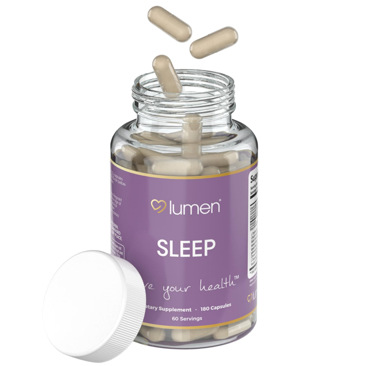 Lumen Naturals Natural Sleep bottle front view, showcasing the sleep blend.
