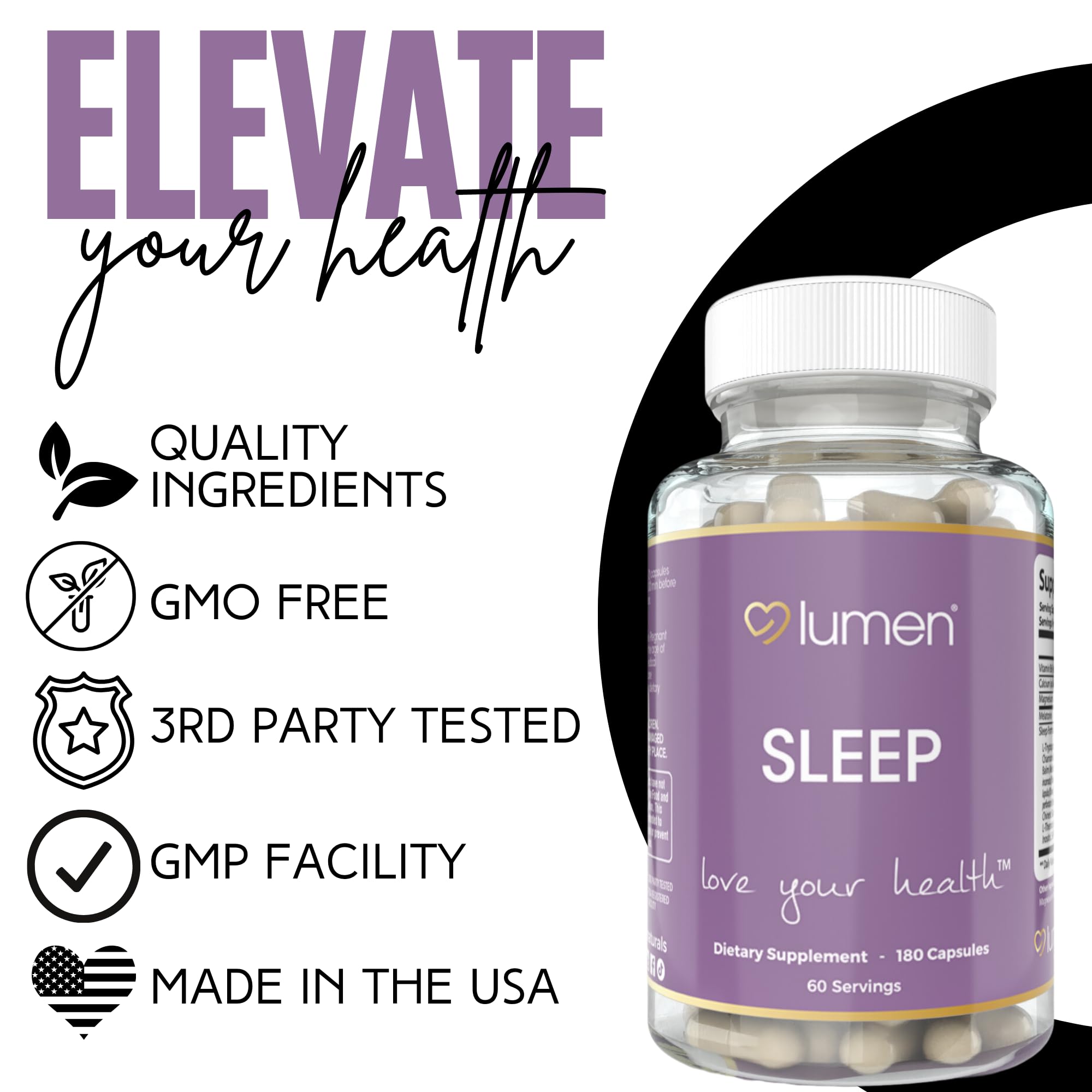 Lumen Naturals Natural Sleep bottle on a nightstand for bedtime use.