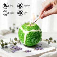 LumeTon candle made with natural soy wax releases a floral-fruity scent.