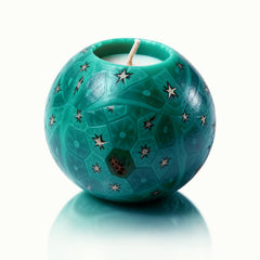 LumeTon sphere design candle adds sculptural charm and ambient light.