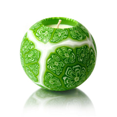 LumeTon candle with spherical design creating a warm ambiance in any living space.