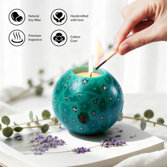 LumeTon handmade soy wax candle with delicate floral-fruity scent for a cozy mood.