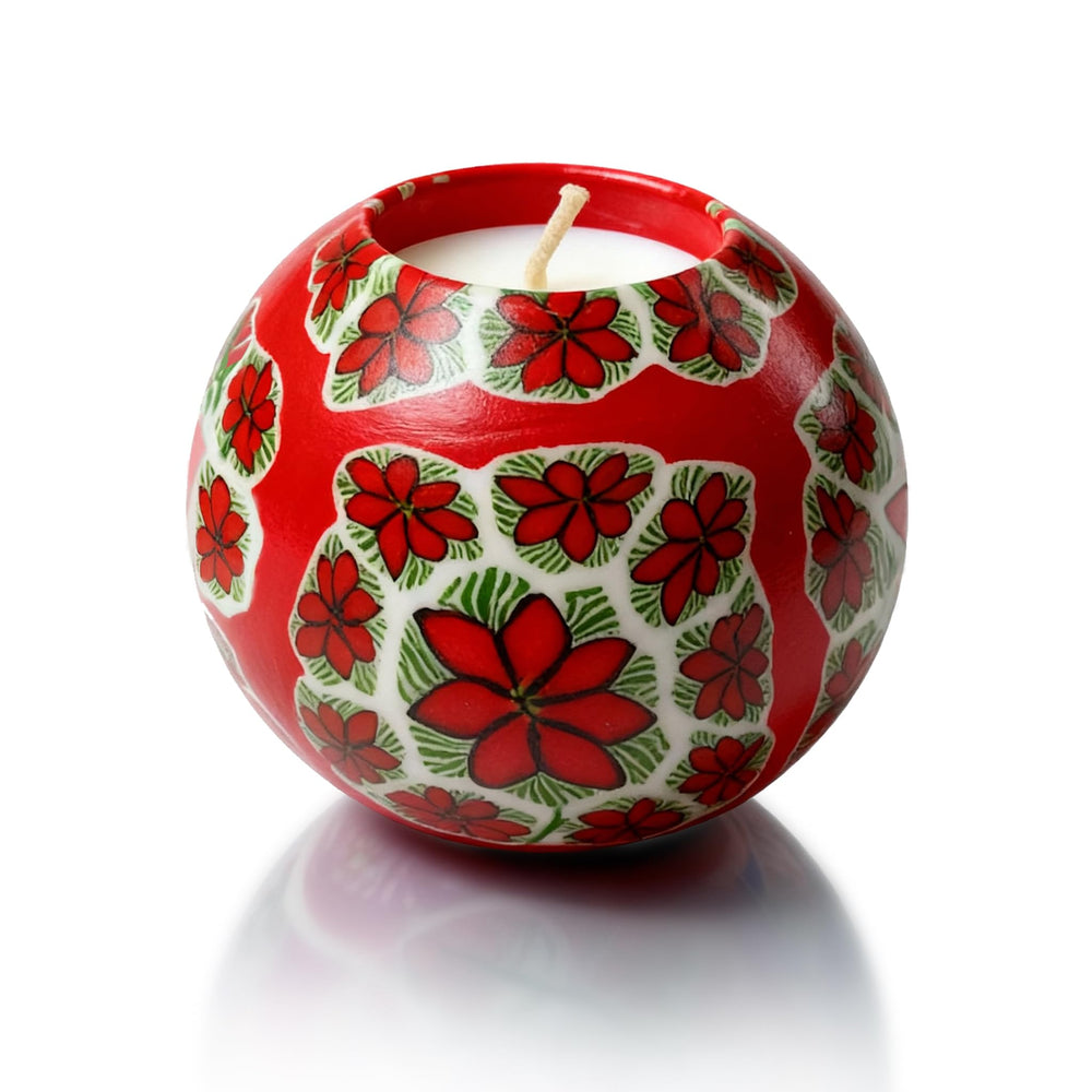 LumeTon candle with handcrafted sphere-design enhances cozy living spaces with warm glow